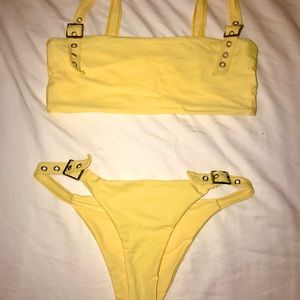 Yellow two piece thong bikini! Great condition